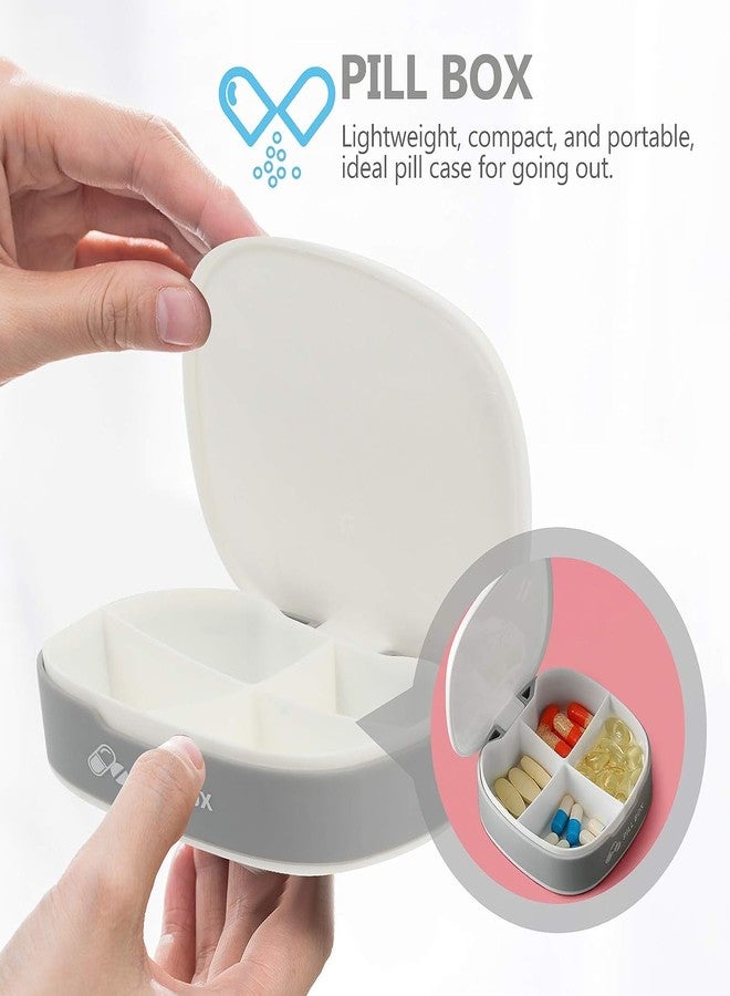 Hidak علبة حبوب هيداك المحمولة، منظم حبوب بأربعة أقسام للجيب أو الحقيبة، حاوية حبوب يومية، منظم حبوب أسبوعي للتخييم والسفر في الهواء الطلق (متعدد الألوان) - Image 5